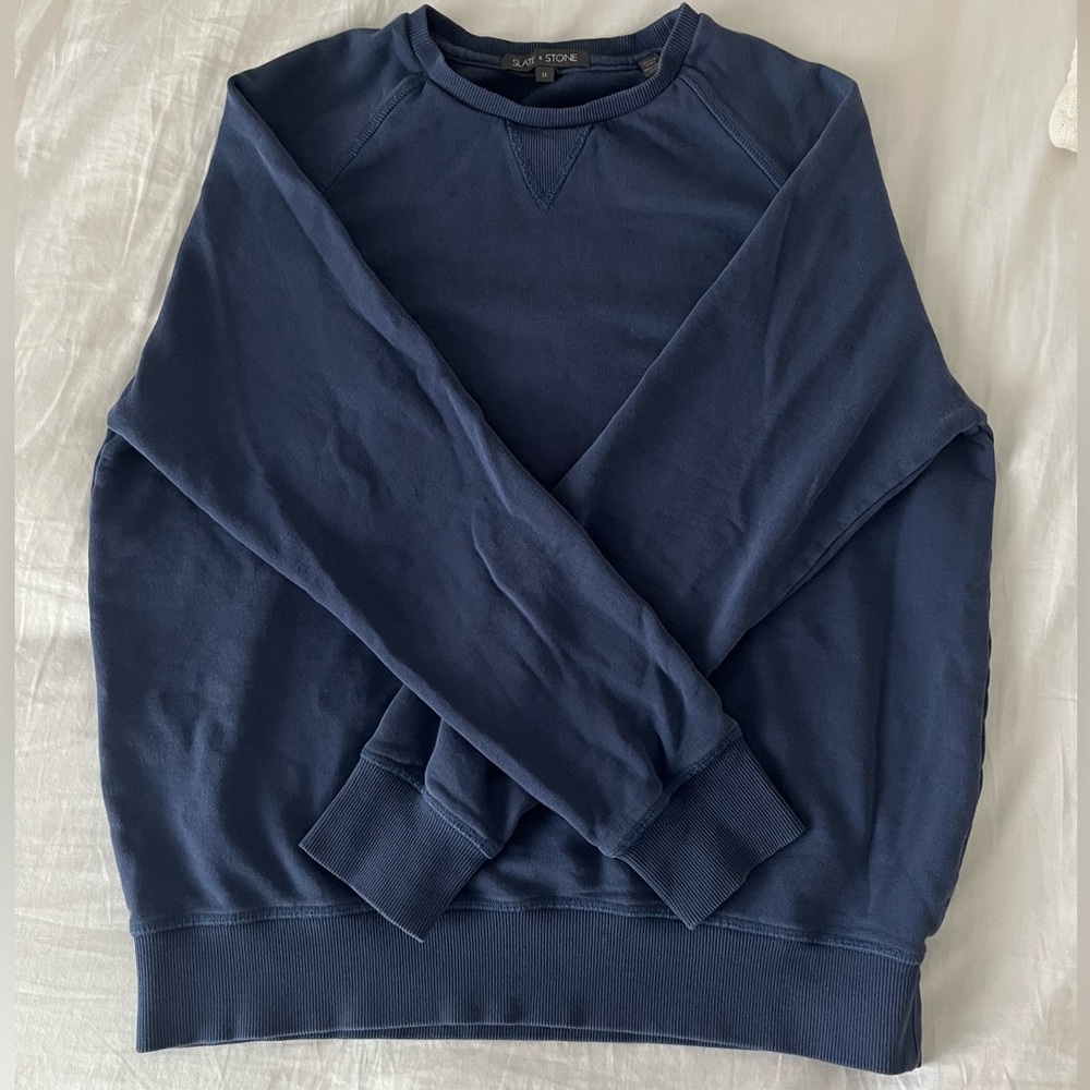 Slate & Stone Blue Crewneck Cotton Sweatshirt